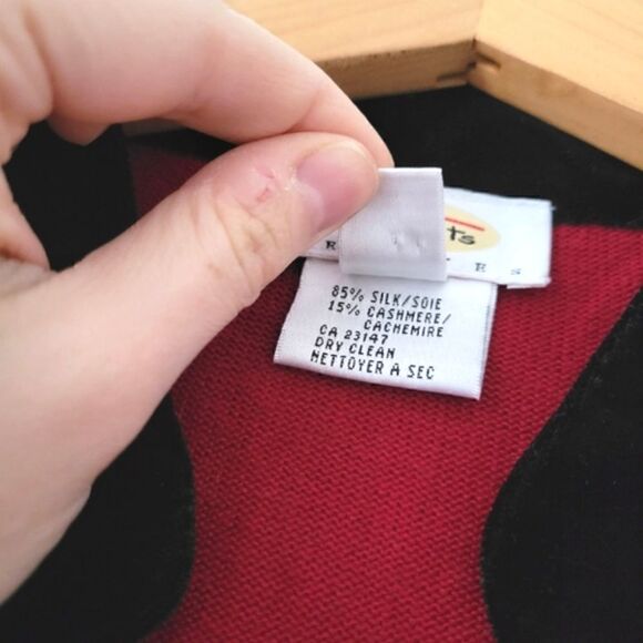 Talbots Silk/Cashmere Button Down Cardigan Sweater Magenta M - Picture 4 of 6